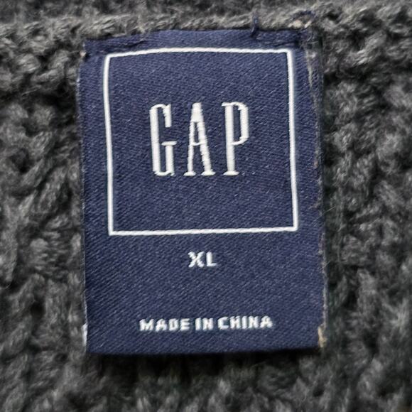 GAP Cable Knit Sweater Women’s XL Gray Crewneck - Picture 2 of 7